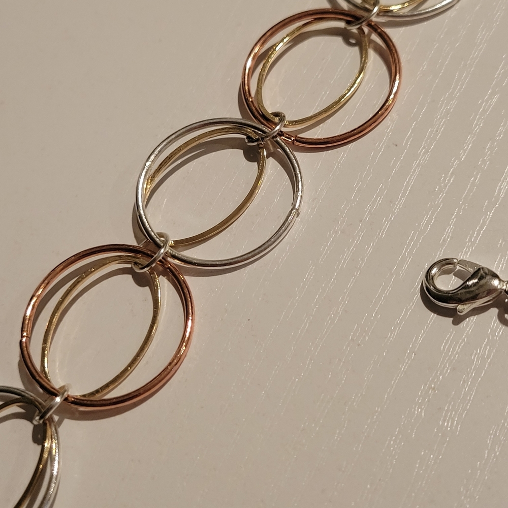 Daisy Fuentes Three Tone Hoop Necklace